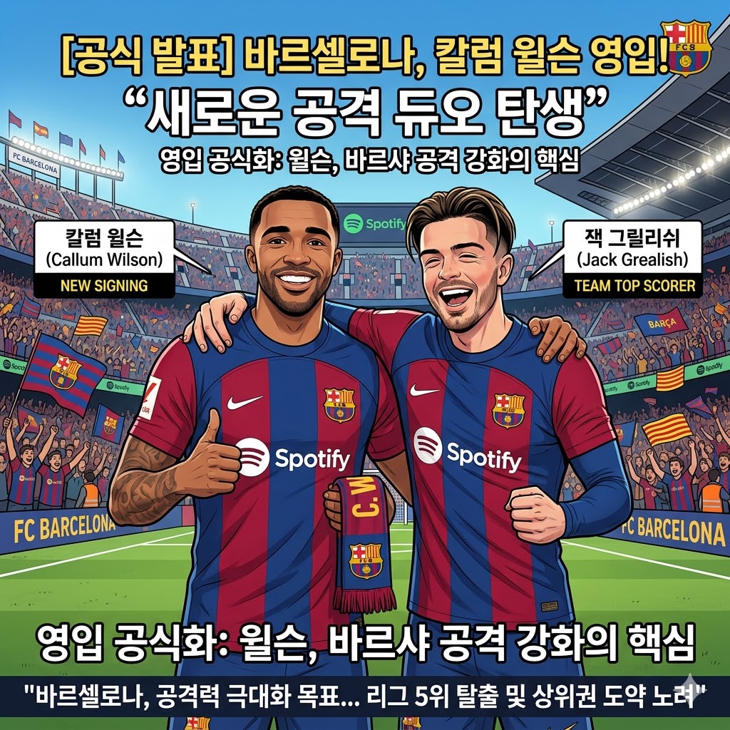 바르셀로나, [득점 괴물] 윌슨 영입! 상위권 정조준